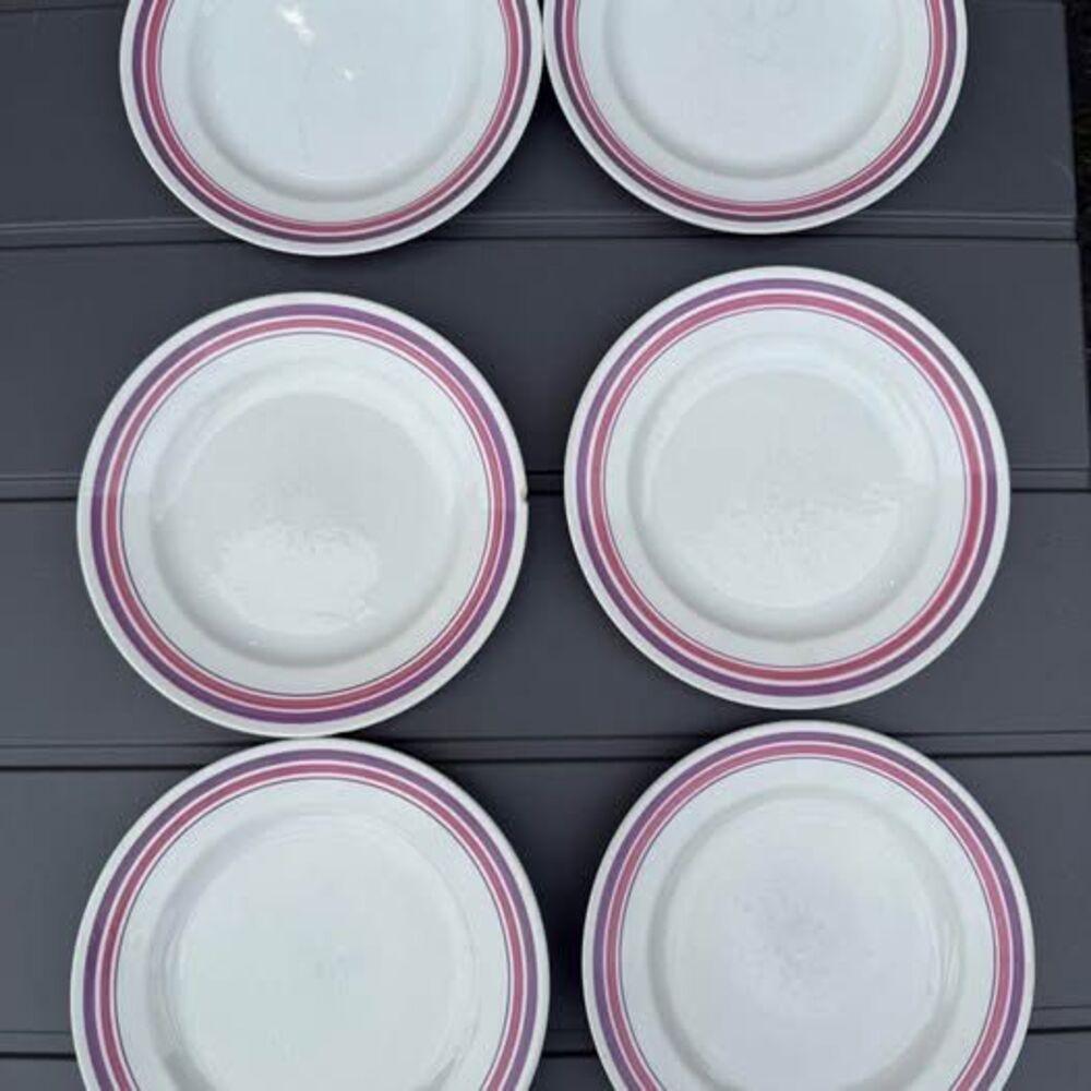 6 Kingston’s by Nikko Purple Lilac plates dishes vintage
